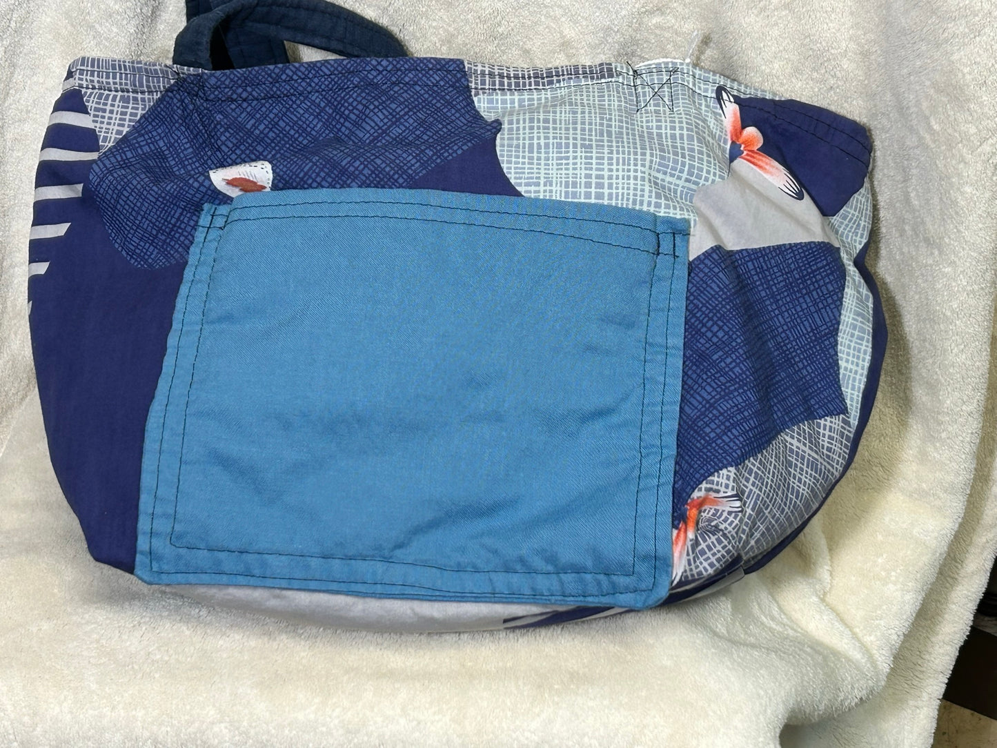 Bag - Blue and Colours Geometric Shapes Hand Bag