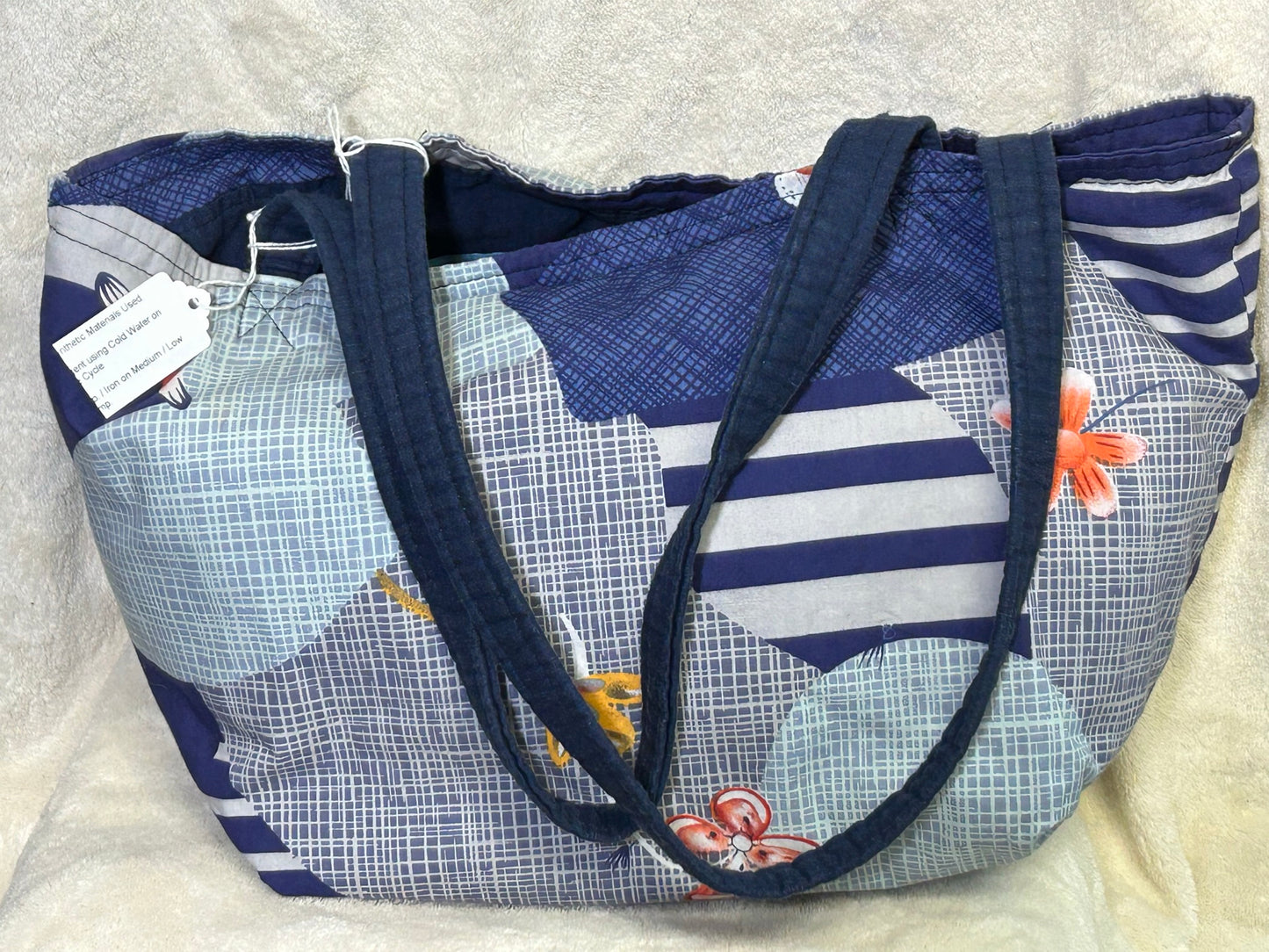 Bag - Blue and Colours Geometric Shapes Hand Bag